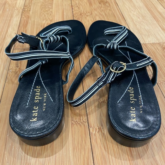 KATE SPADE Leather with Ribbon T-Strap Sandal - Picture 6 of 8